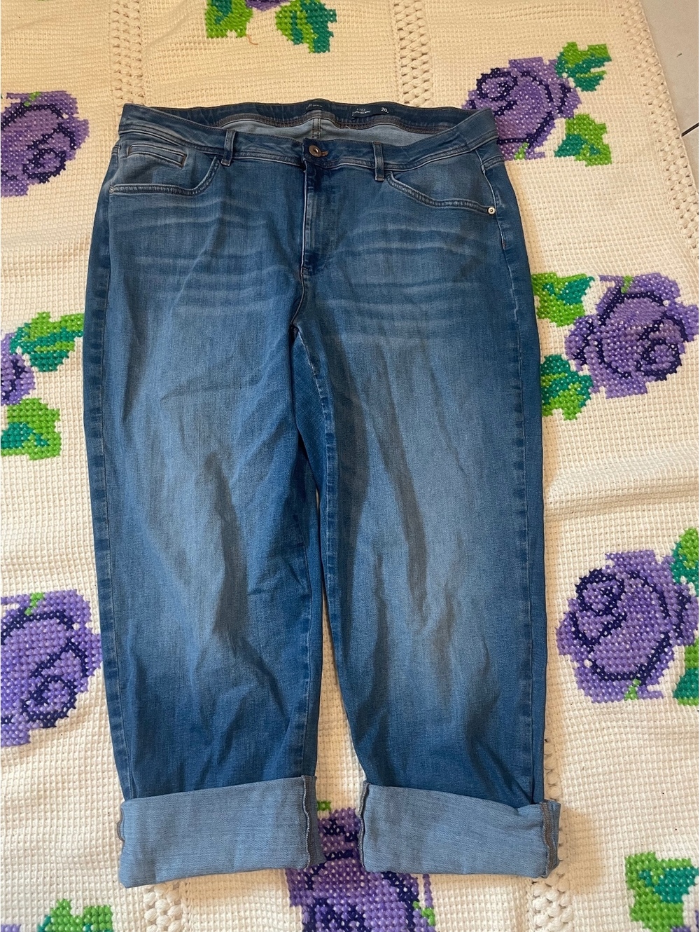 J Jill high rise straight leg ankle jeans denim size 20